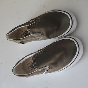 Vans Slip on - olive green - women's size 7.5/mens 6 - good used condition
